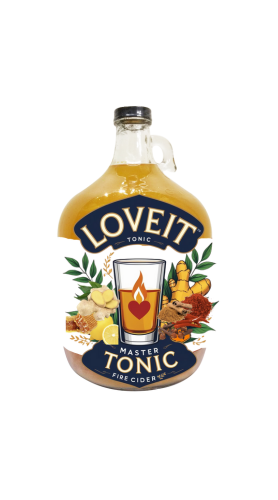 Love It Tonic Shots| 128oz| Kosher| Apple Cider Vinegar, Cinnamon, Cloves, Lemon, Ginger, Turmeric, Cayenne pepper, Honey